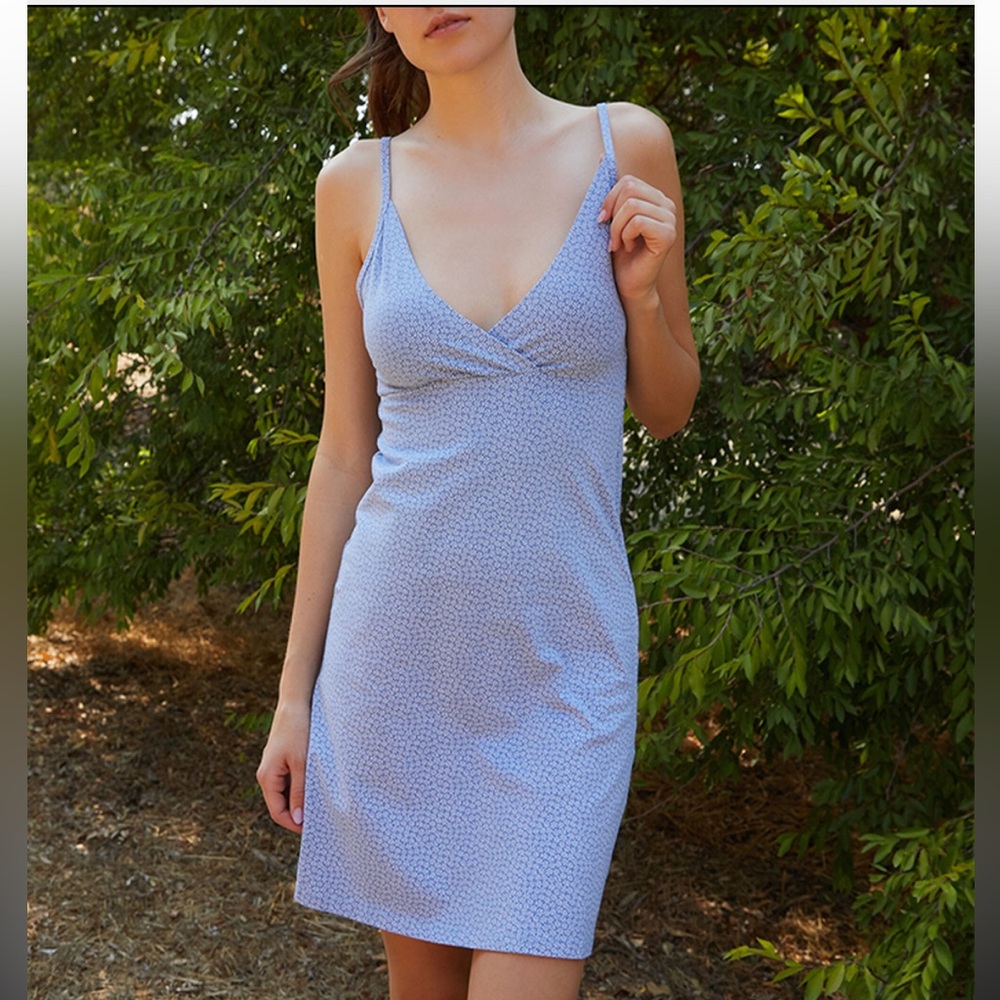 brandy melville light blue floral amara dress